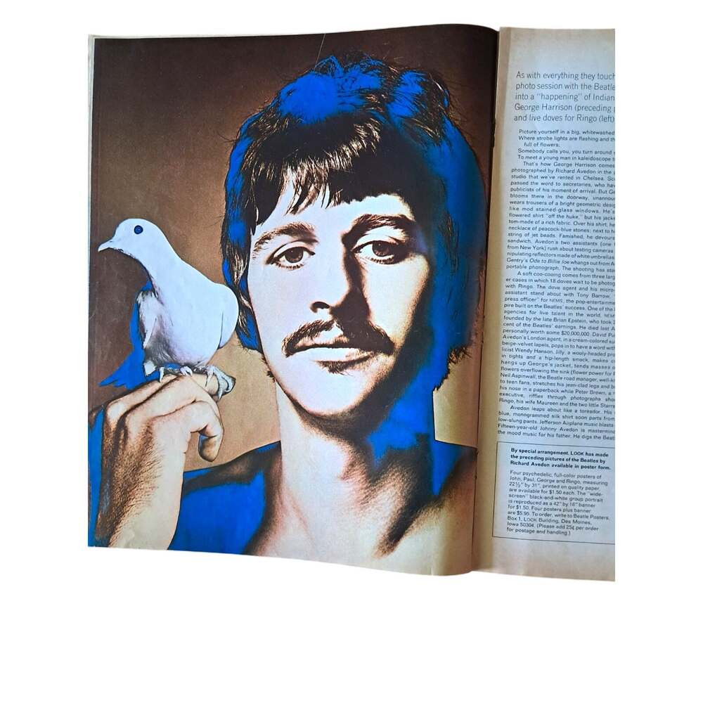 LOOK Magazine January 1968 Special Issue The Beatles John Lennon. Poster Intact